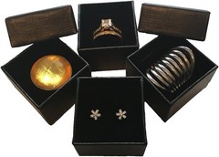 Marimor Jewelry Black Ring Gift Box Foam Velvet Insert Pack of 24