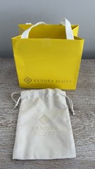 Kendra Scott Gift Set Yellow Shopping Bag & Gray Jewelry Pouch