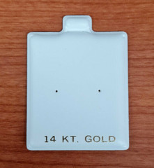 White 14K Gold Center Punch Earring Card Puff Pad Jewelry Display Holder 100 pcs
