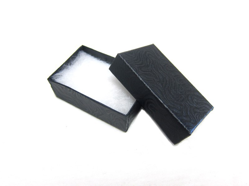 100 Black With Swirl Cotton Filled Jewelry Gift Boxes 2 1/2″ X 1 1/2″ X 1″