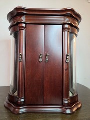 VTG Bombay Company Jewelry Armoire Cabinet -Table Top -Curved Glass -13″T×12″W