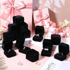 36 Pcs Black Velvet Ring Boxes Bulk, 2.13 X 1.97 X 1.54 Inch Rings Case Earring