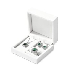 3 in 1 Velvet Jewelry Set Box, Jewelry Gift Boxes Necklace Box Ring Beige