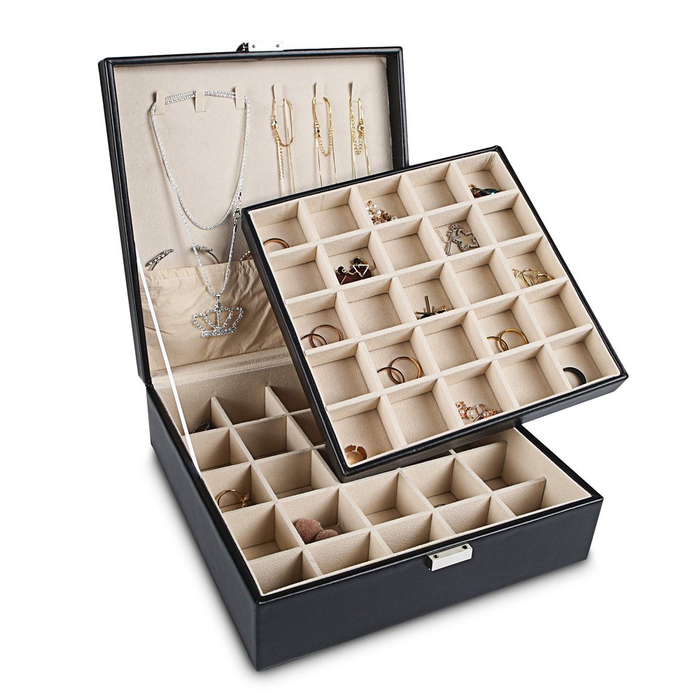 Frebeauty Earring Holder Organizer, 50 Slots Earring Organizer,2 Layer Jewelr…