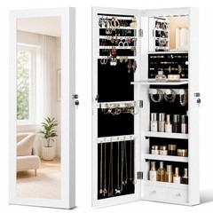 Over the Door Jewelry Organizer, Wall Mounted Jewelry Cabinet, Hanging Mirror…