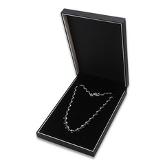 Elegant Matte Black Hinged Jewelry Gift Box