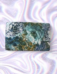 Vtg MELE Blue Travel Jewelry Box Case Lined Hard Shell Clamshell Earring Holder