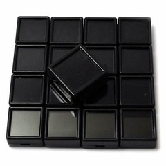 20 Pcs 3 x 3 Cm Black Gem Display plastic box Storage for Gems / Diamonds