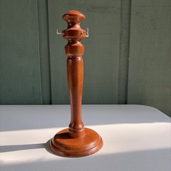 Vintage Turned Wood Necklace Display Stand Jewelry Holder For Tabletop 11” Tall