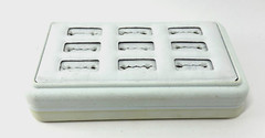 Jewelry Display 6 x 4 Inch 9 Narrow Slotted Ring Flat White