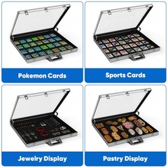 Locking Aluminum Display Case Clear Top Showcase F Card Jewelry Coin Trade Show
