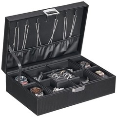 Carbon Fiber Jewelry Box Organizer for Men/`