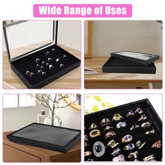 Jewelry Storage Tray with 100 Slots, Ring Earring Organizer Holder Display Case