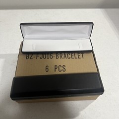 Bracelet Box Case Of 6 White Velvet Display Jewelry Gift Box Flocked 2”x 8”