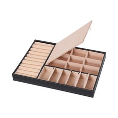Small Jewelry Box Necklace Ring Storage Organizer Case Double Layer Travel Box