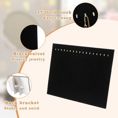 3 Pack 17 Slots Velvet Necklace Display Board for Selling Shop Store Showcase