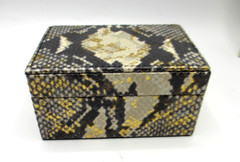Leather Box Small Python Embossed Graphic Image New