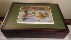 Men’s Jewelry Box Wooden Dresser Box Roger Bucklin Art Backwater Mallard Duck