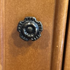 Vintage 4 Drawer Wooden Jewelry Box Cabinet Chest Armoire Mirror Hooks 11×9.5″