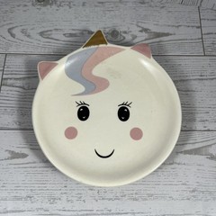 Unicorn Trinket Tray Plate White Gold Pink Blue Cute Whimsical Organizer Gift