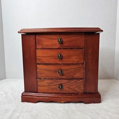 🖤Vintage Wood Jewelry Box