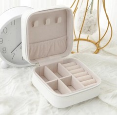 New Travel jewelry Protection Box Organizer case W Zipper For Ring And Earrings