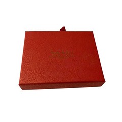 Nicole Miller New York Red Floral Embossed Jewelry Gift Box with Ribbon Pull