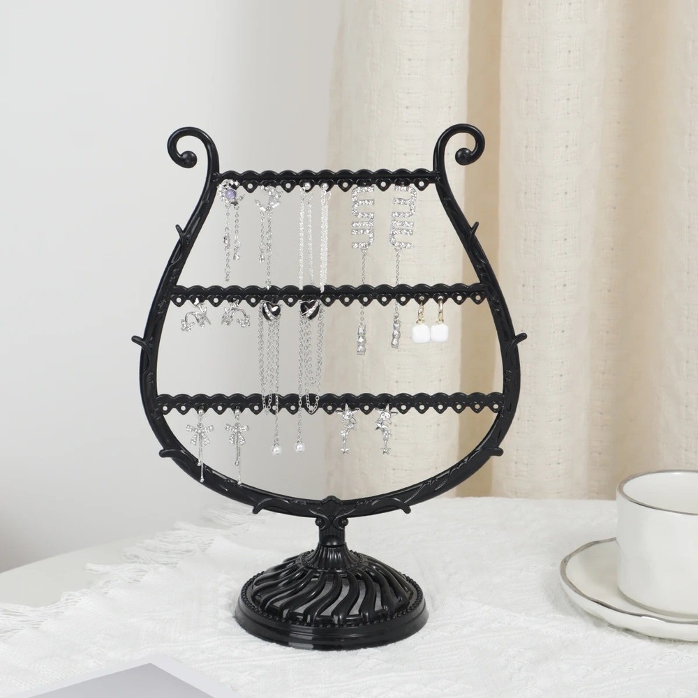 1pc Creative Wine Glass Jewelry Display Stand Necklace & Earring Organizer