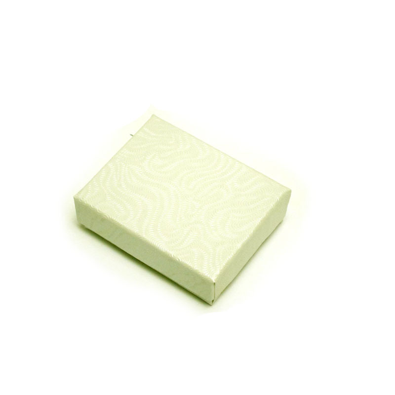 LOT OF 25 50 100 WHITE SWIRL COTTON FILLED JEWELRY BOX 2″ X 1 1/2″ X 3/4