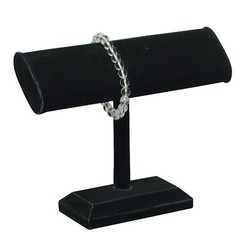 Black Velvet Bracelet & Necklace Jewelry Display Holder Oval T-Bar Dangle Stand