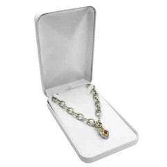 6 Pack White Leatherette Jewelry Necklace Packaging Boxes
