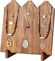 Wooden Necklace Display Stands for Selling, Freestanding Jewelry Displays Holder