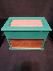 Vintage Jewelry Box Seller Refurbished Restored Turquoise and peach and reds