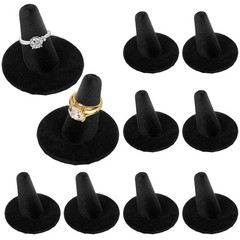 10pcs Black Velvet Ring Display Stand, Ring Holder Organizer Jewelry Storage …