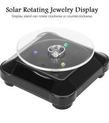 360° Solar Powered Rotating Turntable Display Battery Stand Jewelry Watch Holder