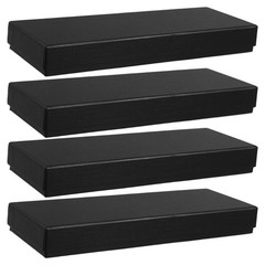 4 PCS Tie Storage Box Black Packaging Boxes Rectangle Paper Cardboard Mailing