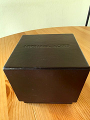 Michael Kors Black Square Lined Faux Leather Gift Box, Velvet Lined, 1pc