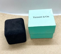 Tiffany & Co Suede Ring Box Presentation Display Case w/ Blue Outer Box