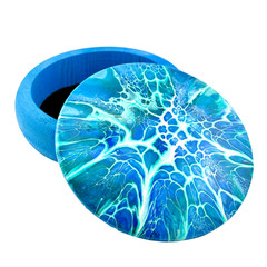 Jewelry & Trinkets Box “Deep Ocean Blues” Handpainted & One of a Kind