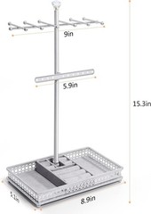 Jewelry Tree Stand Organizer 3in1 Necklace Organizer Display Bracelet Earrings