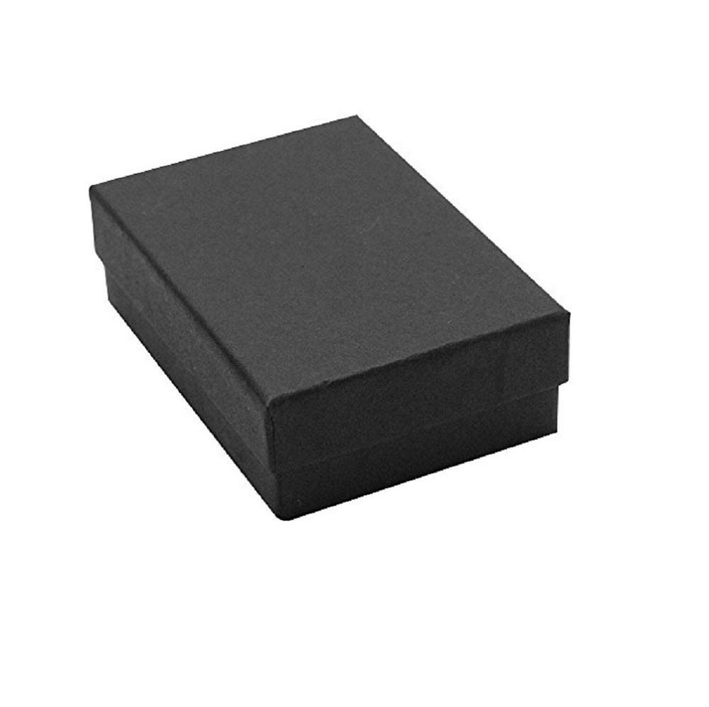 16 Pack Cotton Filled Matte Black Paper Cardboard Jewelry and Small Gift, Rin…