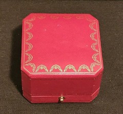 CARTIER Empty Ring Box Jewelry Case Black Inlay Gift Presentation