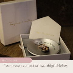 10Th Anniversary Tin Gifts – 4 In., Engraved, Aluminum Wedding Ring Holder Dish