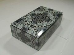 Set of 3 Nesting Beading Keepsake Glass Boxes Wholesale Bulk Sale Lot (TCC-7) ⭐