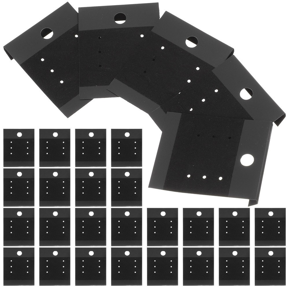 200Pcs Black Velvet Earring Display Cards with Holes Reusable Paper for Jewelry