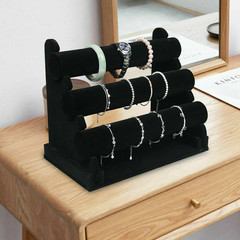 3-Tier Bracelet Display Stand Watch Holder Velvet Jewelry Bangle Rack Organizer