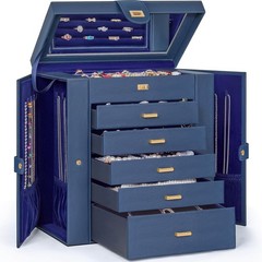 6-Tier Jewelry Box Organizer Functional 5 Drawers Leather Jewelry Storage Case .
