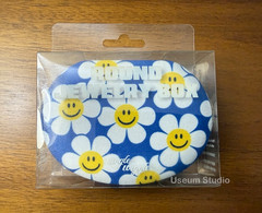Wiggle Wiggle Round Jewelry Box Smile Flower Blue Cute Travel Storage Case