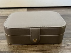 NIB Gray Portable Jewelry Storage Box High-end Large Capacity Organization