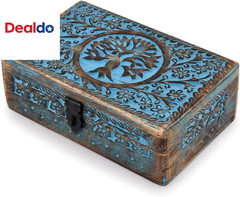|Wooden Jewelry Box, Tarot Box, Celestial Home Decor, Witch Box, Tree of Life, T